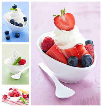Softeis mit Toppings